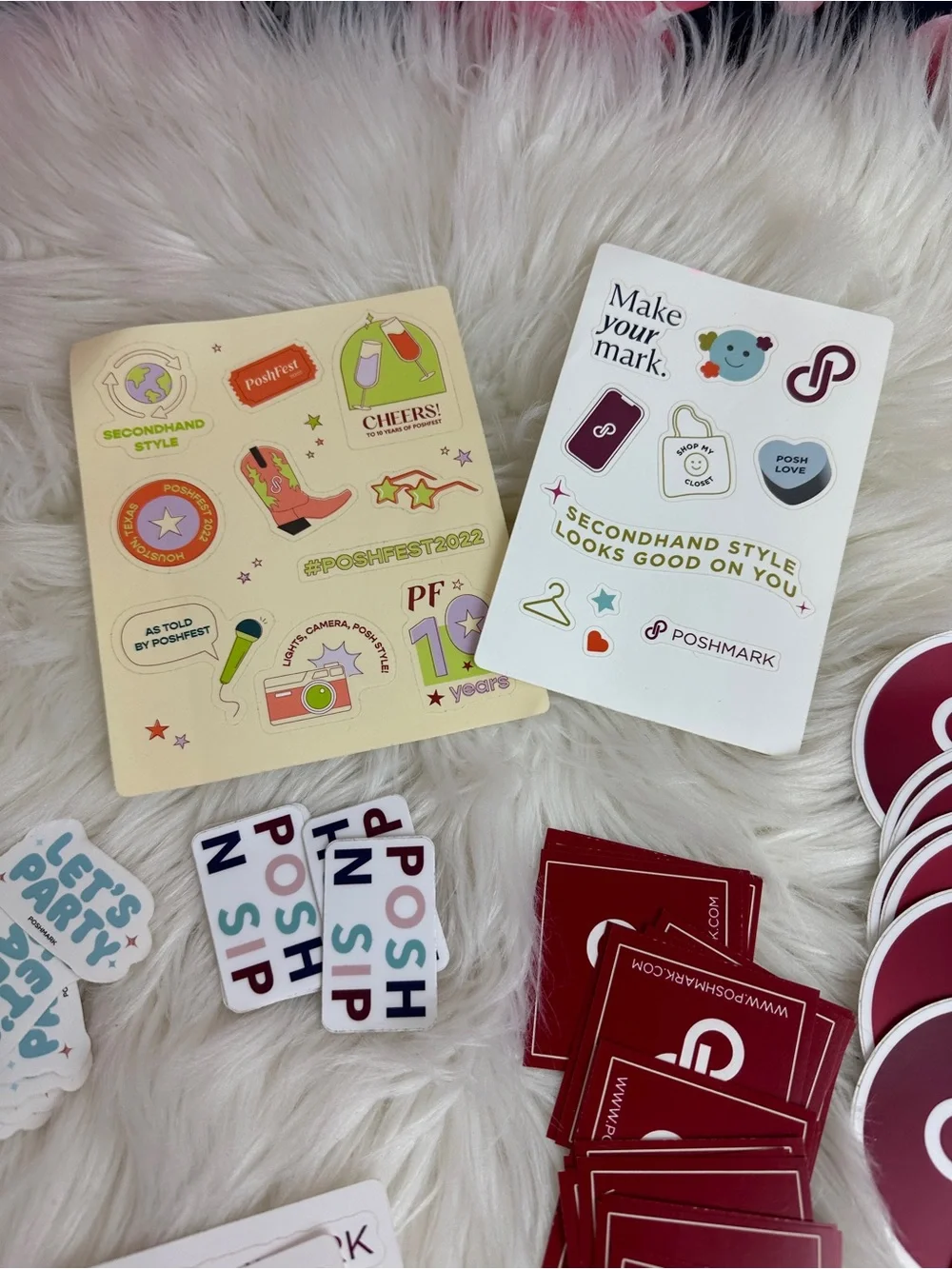 Large Poshmark Logo and Event Stickers Swag Poshfest Bundle Lot Set